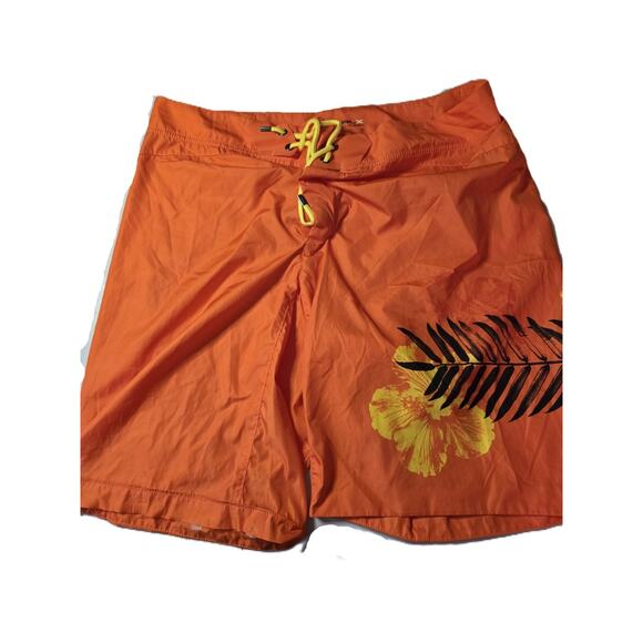 RLX Ralph Lauren Mens Polyester Shorts XL Orange With Drawstring RN 41381 - Picture 1 of 6